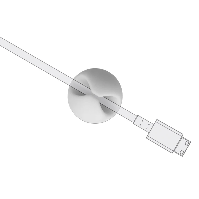 Οργανωτές Καλωδίων Powertech TIES-074, 1 θέση, Φ5mm, λευκό, 10τμχ