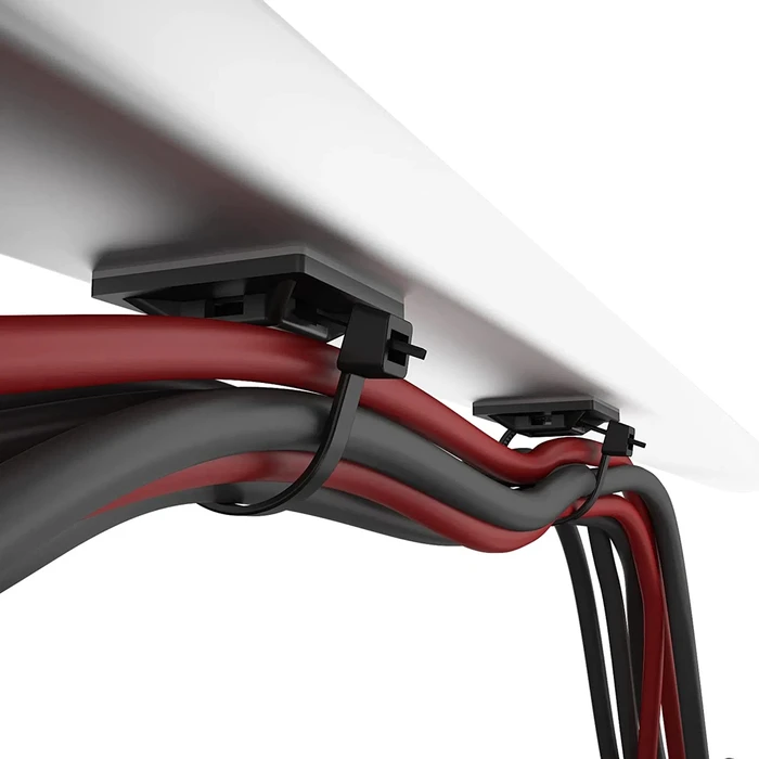 Δεματικών Καλωδίων Powertech Ties-081, 3M Αυτοκόλλητο, 2.82X2.82Cm, Μαύρο, 50Τμχ