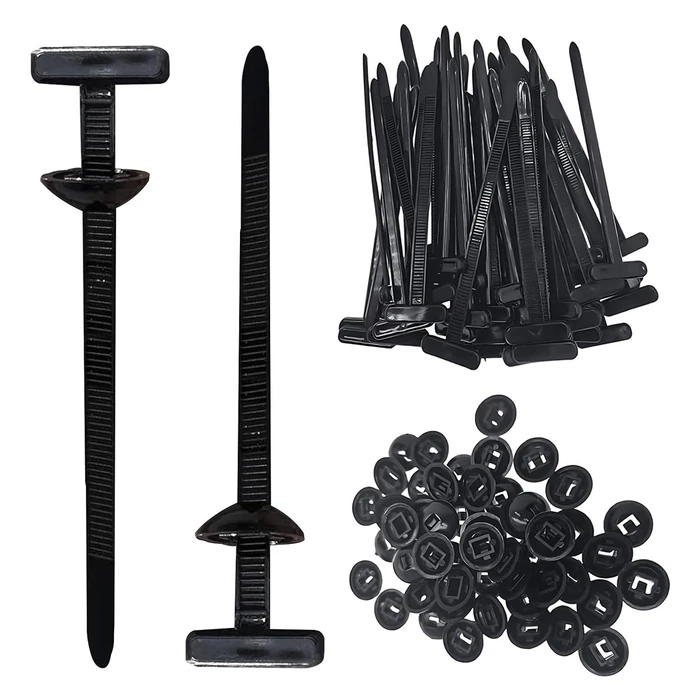 POWERTECH Cable Ties 5x90mm Black 50 pcs