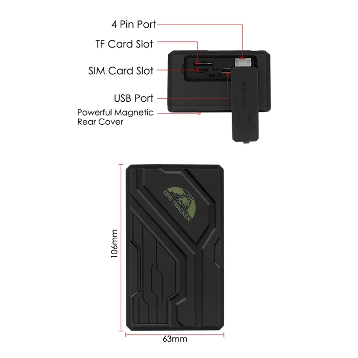 GPS Tracker αυτοκινήτου Coban TK108B, GPS & GSM/GPRS, IP67, 10000mAh
