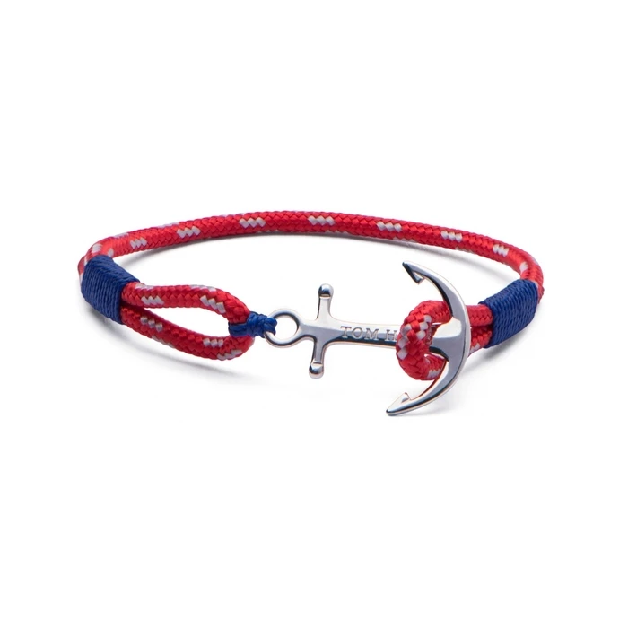 Βραχιόλι Unisex Tom Hope Tm0021 (18cm) Textile, από Ασήμι Red, Blue, Silver