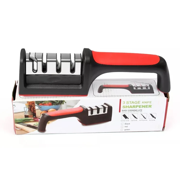 Ακονιστήρι Μαχαιριών TOOL-0080, 4 επιπέδων, Μαύρο & κόκκινο