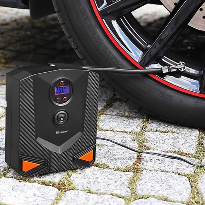 Ηλεκτρική Τρόμπα Αυτοκινήτου Tracer Electronic Manometer Dc 12v With Lcd Screen For Car/Motor/Bike/Ball 120w