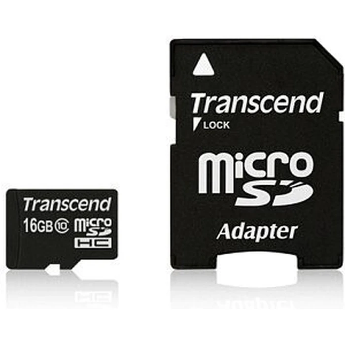 Κάρτα Μνήμης microSDHC Transcend 16GB Class 10 + SD-Adapter