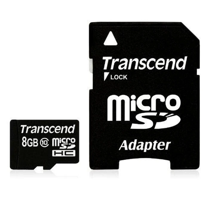 Κάρτα Μνήμης microSDHC Transcend 8GB Class 10 + SD-Adapter