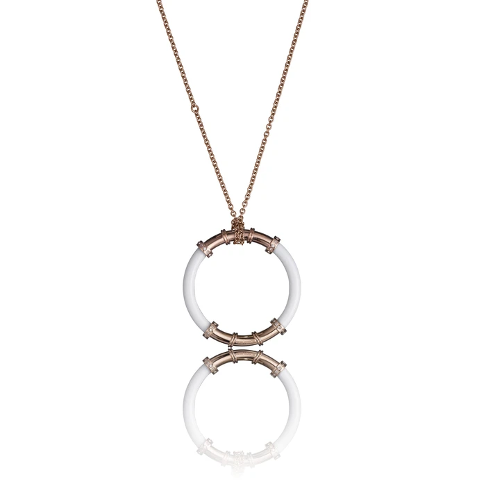 Γυναικείο Κολιέ Time Force Ts5136Cr (45cm) από Ατσάλι Pink, White