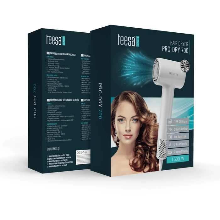 Teesa PRO DRY 700 Hair Dryer - White
