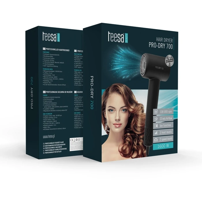 TEESA PRO DRY 700 Hair Dryer - Black