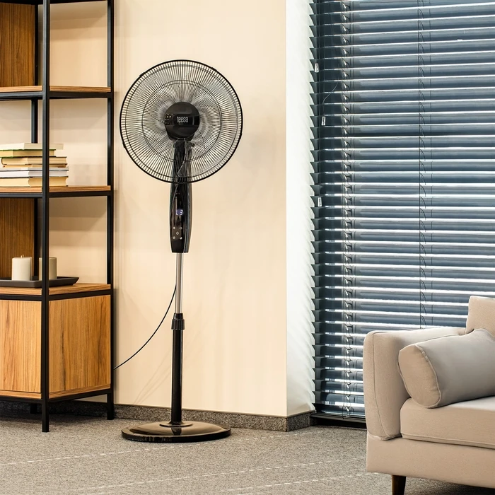 Teesa TSA8065 17"/44 cm Floor Fan 50W with Remote Control, Black