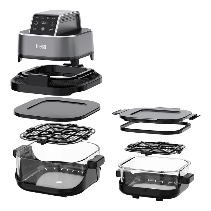 Teesa Glass Air Fryer 4L + 1.5L 1500W (TSA8090)