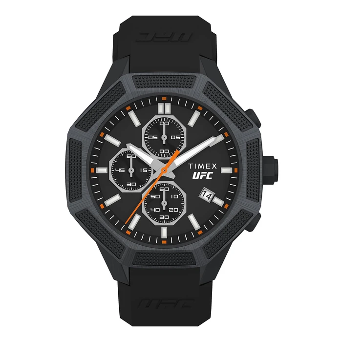 Timex Men's Analog Quartz Watch 44mm Black Stainless Steel Case Black Silicone Strap TW2V87200