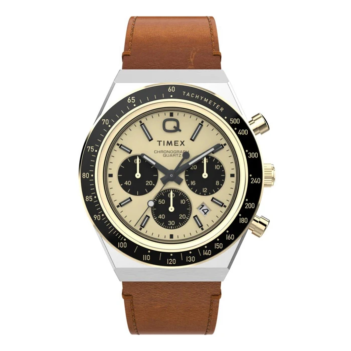 TIMEX Men's Quartz Analog Watch 42mm Brown Leather Strap TW2W64400