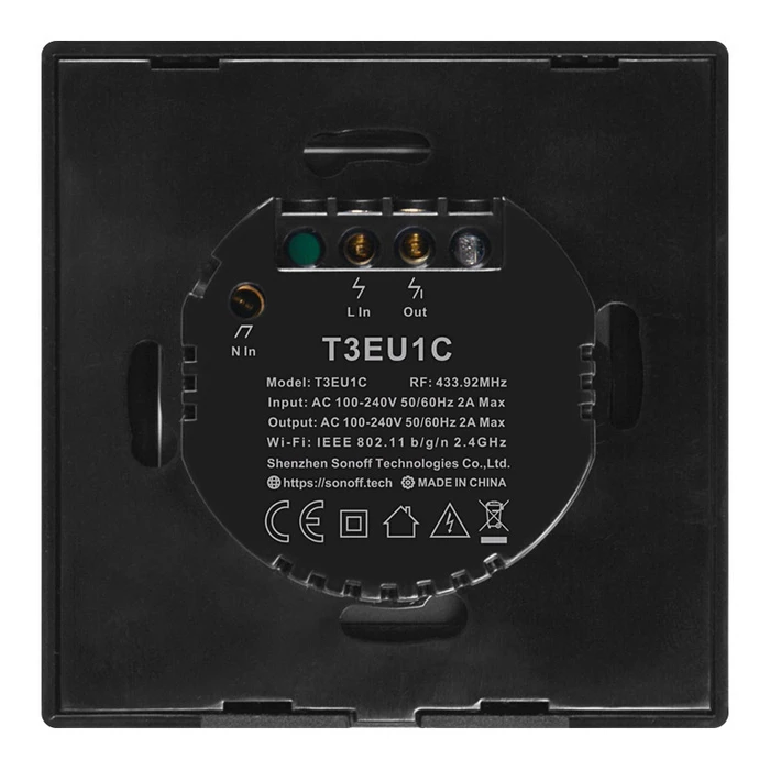 SONOFF TX-T3EU1C Touch Smart Wi‑Fi Switch Single Black