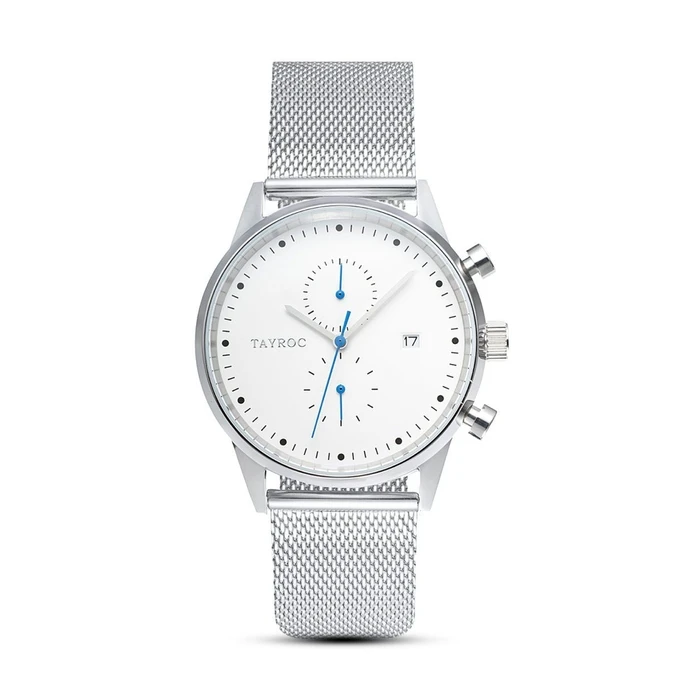 Ανδρικό Ρολόι Tayroc Txm089 (42mm) Μεταλλικό Μπρασελέ Ασημί