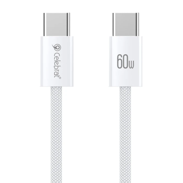 Καλώδιο Usb-C Celebrat U600 60w 480mbps 1m Λευκό
