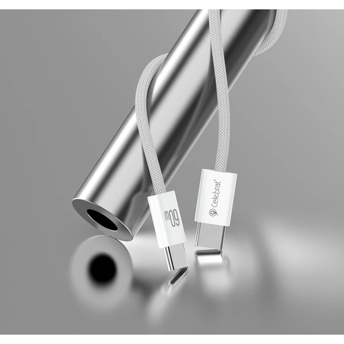 Καλώδιο Usb-C Celebrat U600 60w 480mbps 1m Λευκό