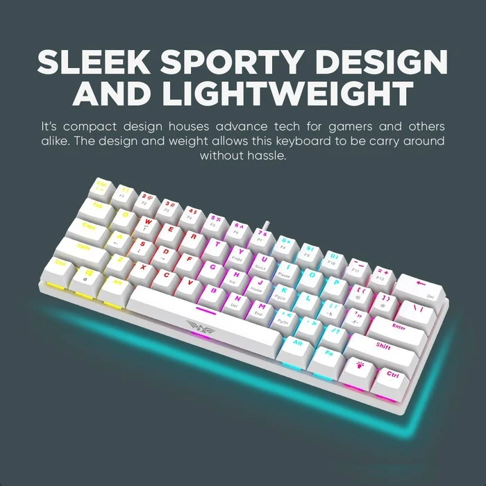 Gaming Πληκτρολόγιο Armaggeddon Mechanical Hot-Swap 12Fx Backlight Red Switch Mka-7C 2024 White Linear