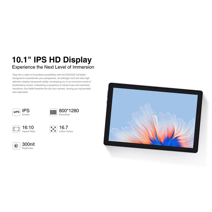 Tablet Doogee U9, 10.1", 3/64GB, Android 13, 5060mAh, Γκρι