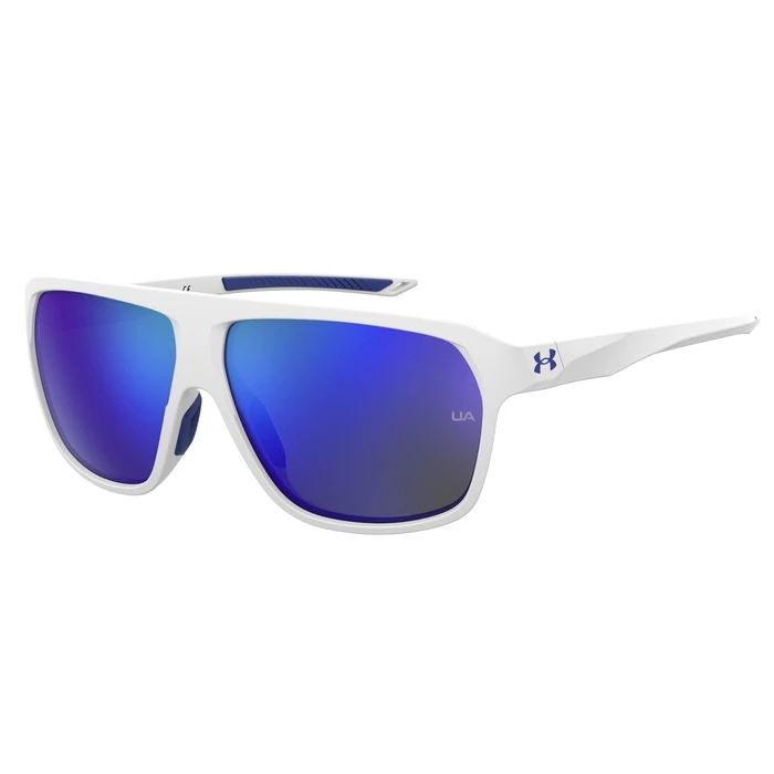 UNDER ARMOUR Unisex Sunglasses UA Dominate WWK/W1 (62/17/130) – White frame, Blue mirrored lenses
