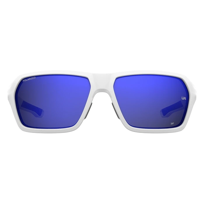 Under Armour UA Recon 6HTG47 Men's Polarized Sunglasses - White Acetate Frame, Blue Polarized Polycarbonate Lenses (64/17/125 mm)