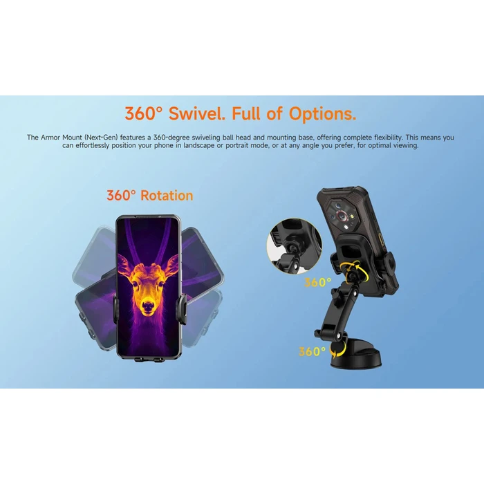 Ulefone Armor Mount Βάση Κινητού Αυτοκινήτου με Ρυθμιζόμενα Άγκιστρα Μαύρη UAN16