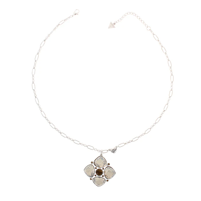 Γυναικείο Κολιέ Guess Ubn91102 (50cm) από Ατσάλι Silver / Orange