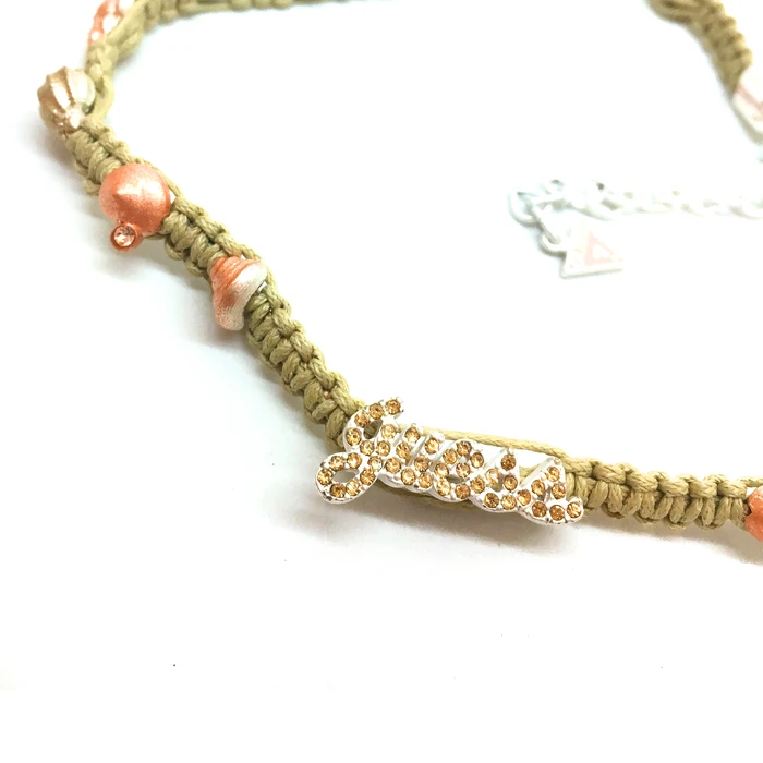 Γυναικείο Κολιέ Guess Ufn40906 (33-38cm) από Ατσάλι / Textile Gray And Pink