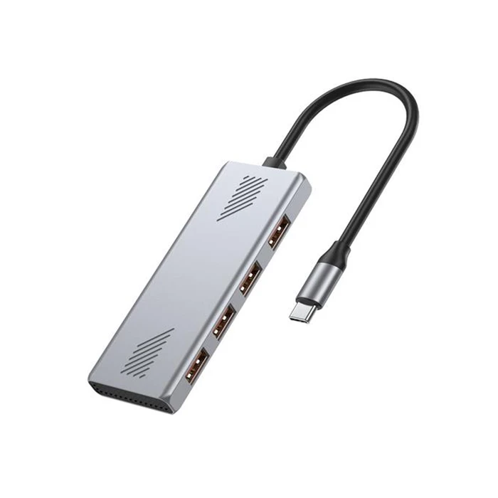 USB Hub Gembird 4-Port USB 3.2 Gen 2 Type C Silver