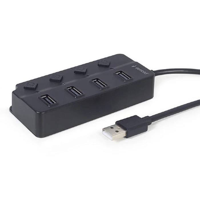 USB Hub Gembird USB 2.0 4-PORT With SWITCHES Black