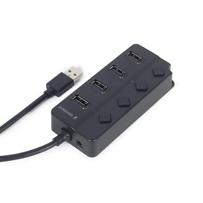 USB Hub Gembird USB 2.0 4-PORT With SWITCHES Black