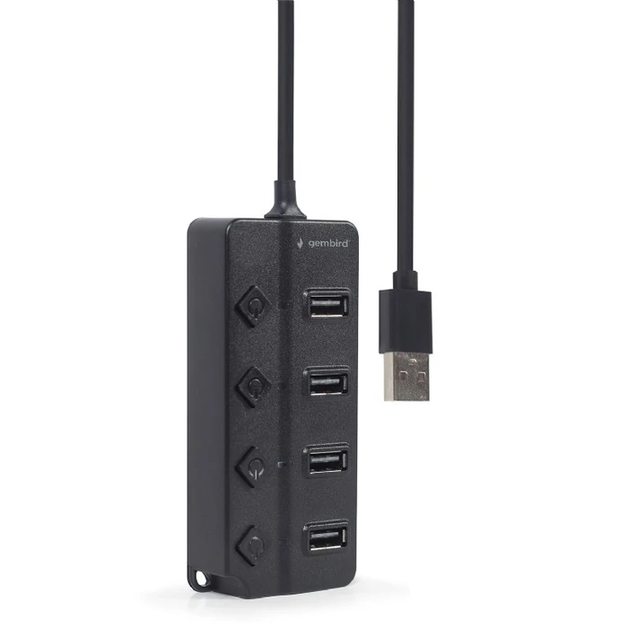 USB Hub Gembird USB 2.0 4-PORT With SWITCHES Black