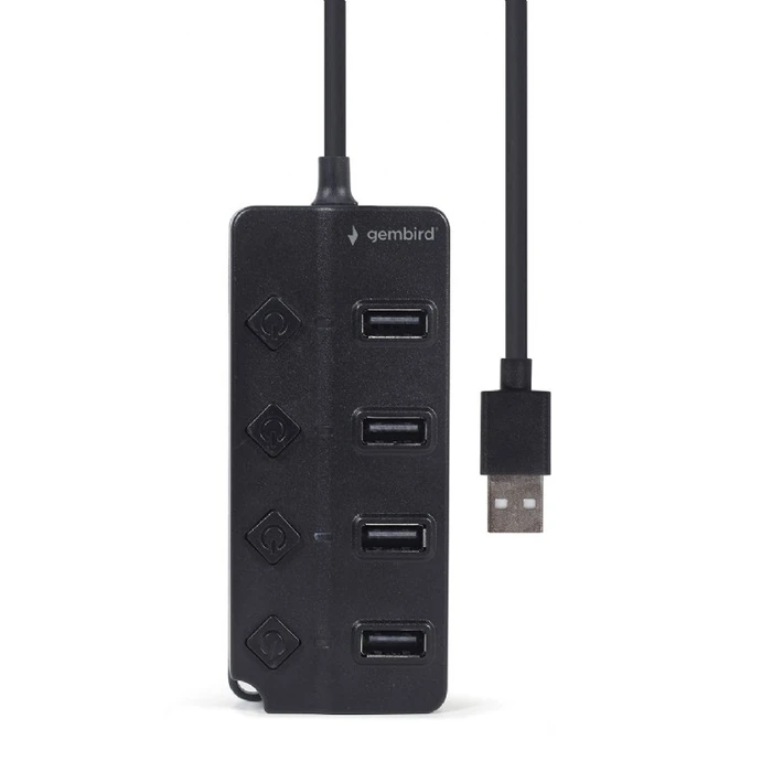 USB Hub Gembird USB 2.0 4-PORT With SWITCHES Black