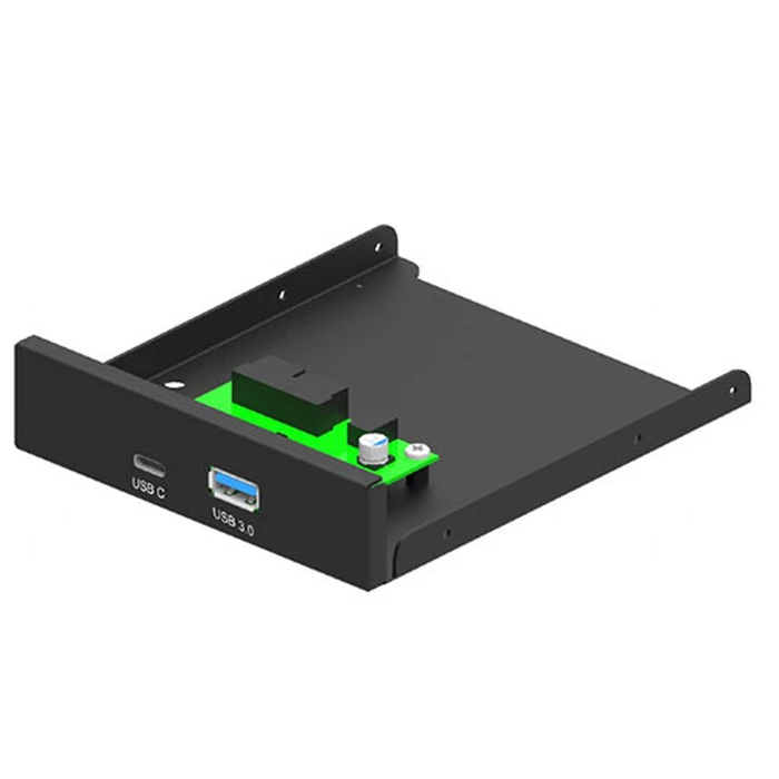 Front Panel 3.5'' Gembird INTERNAL USB 3.1 Type-A + Type-C PORT Black