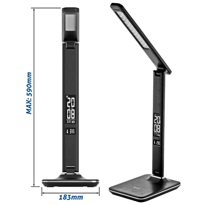 Φωτιστικό Γραφείου Avide LED Δερμάτινο με Ημερολόγιο Μαύρο 6W