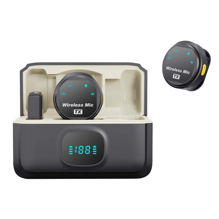 UPTECH Wireless Microphones UPWS-08 2.4GHz with Charging Case USB-C Black