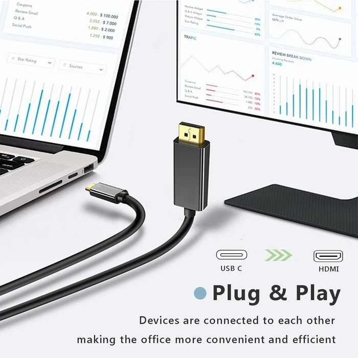 Καλώδιο HDMI ATC Type-C σε HDTV 4Kx2K 30HZ 1.8m