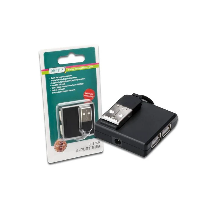 USB Hub DIGITUS, USB2.0 black 4 Θυρών