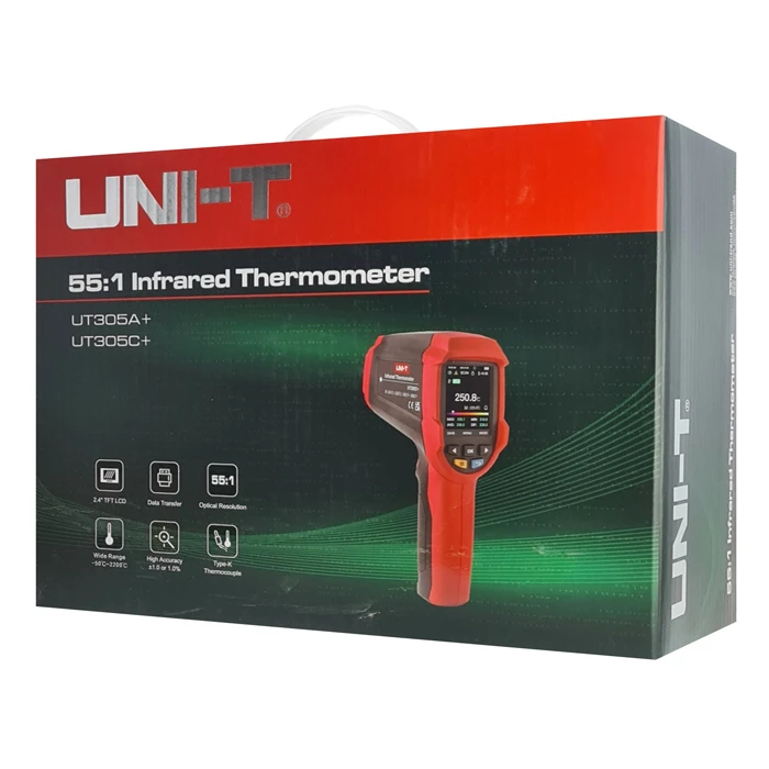 Θερμόμετρο Υπερύθρων Uni-T UT305C+ με αισθητήρα K, -50 °C έως 2200 °C