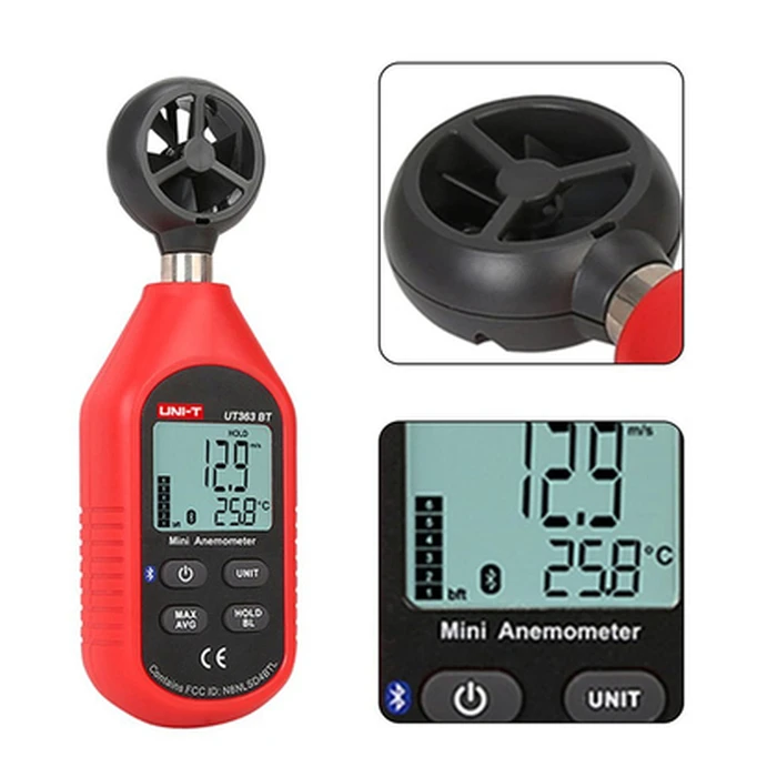Ανεμόμετρο Uni-T ψηφιακό UT363BT, 0-30m/s