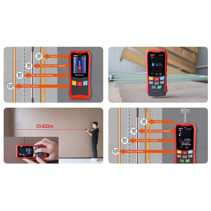 Αναλυτής Τοίχου Uni-T ψηφιακός UT387E, ανιχνεύει μέταλλο/ξύλο/καλώδια