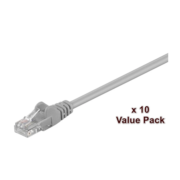 Microconnect U/UTP Cat.5e (Gigabit) Καλώδιο Δικτύου Ethernet 0.5m Γκρι 10τμχ V-UTP5005VP