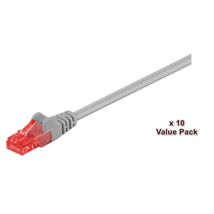 Microconnect U/UTP Cat.6 (Gigabit) Καλώδιο Δικτύου Ethernet 0.5 m Γκρι - 10 τμχ (V-UTP6005VP)