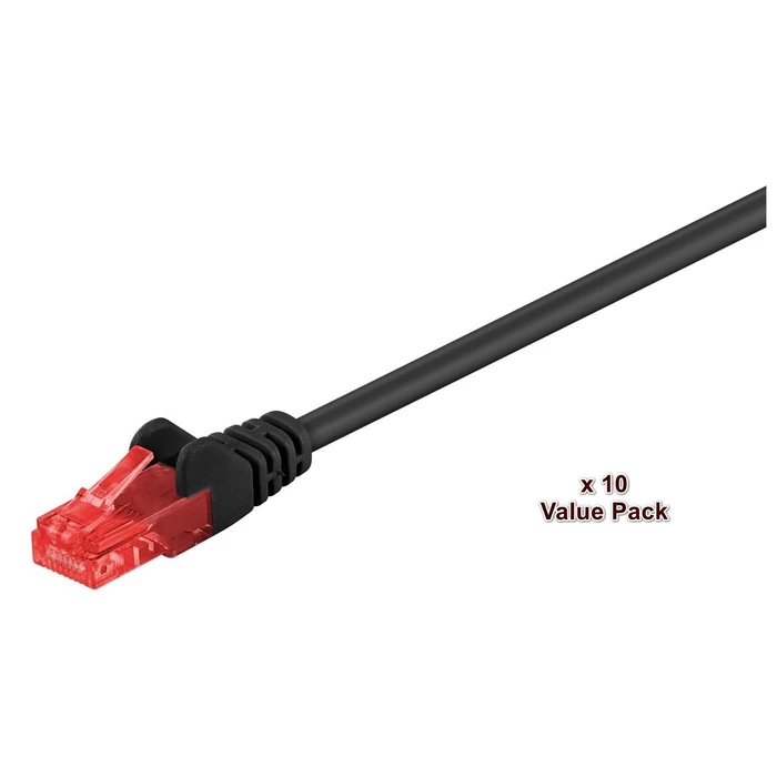 Microconnect U/UTP Cat.6 (Gigabit) Ethernet Network Cable 10m Black 10pcs V-UTP610SVP