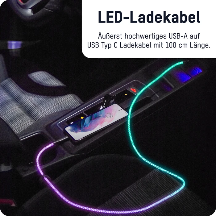 Καλώδιο USB Ansmann USB-A / USB-C with LED Lighting 100cm 1700-0158