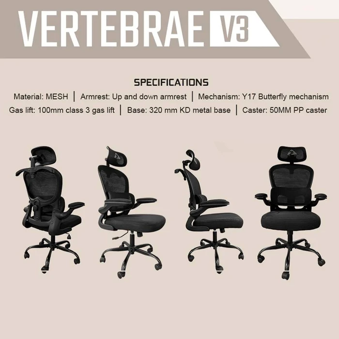 Καρέκλα Γραφείου Armaggeddon Full Mesh Vertebrae V3 Black