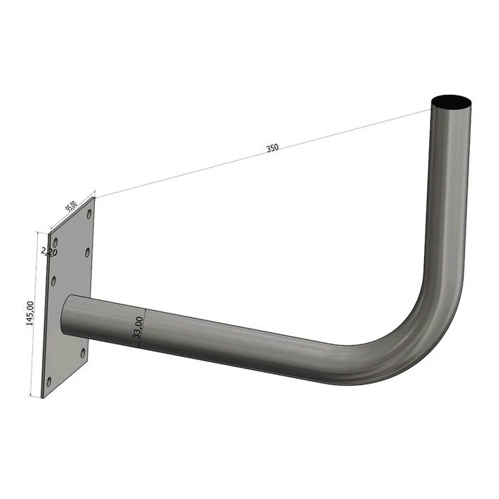 Βάση Κεραίας Vikar τοίχου 22014, Φ33x350mm x2mm