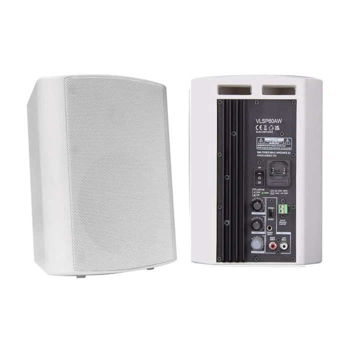 Vivolink VLSP60AW Pair of Powered PA Speakers 2x30W with 10" Woofer - White
