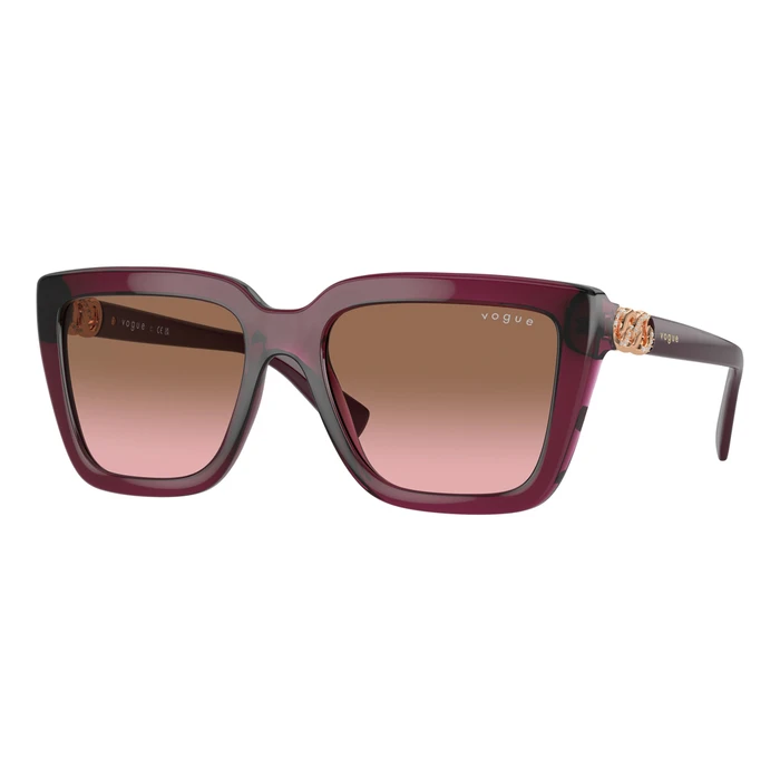 VOGUE Women's Sunglasses VO5575SB (55/18/140) Transparent Cherry frame with Pink Gradient Brown lenses