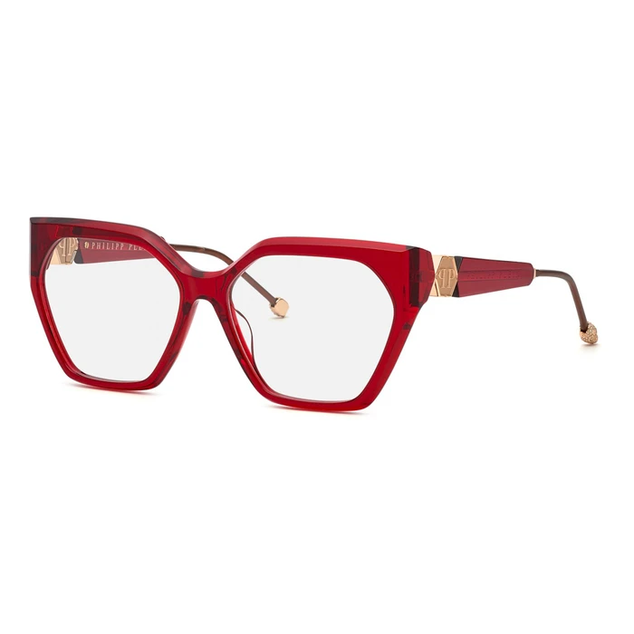 Philipp Plein Women Eyeglasses VPP068S VPP068S570V64 57/15/140 mm - Red Acetate