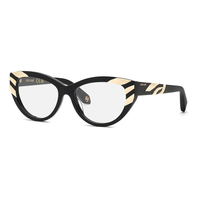 Roberto Cavalli Women's Eyeglasses VRC024V Cat Eye Black 53/16/135